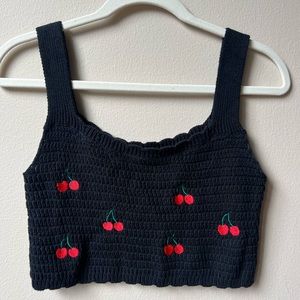 Cherry crop top sweater